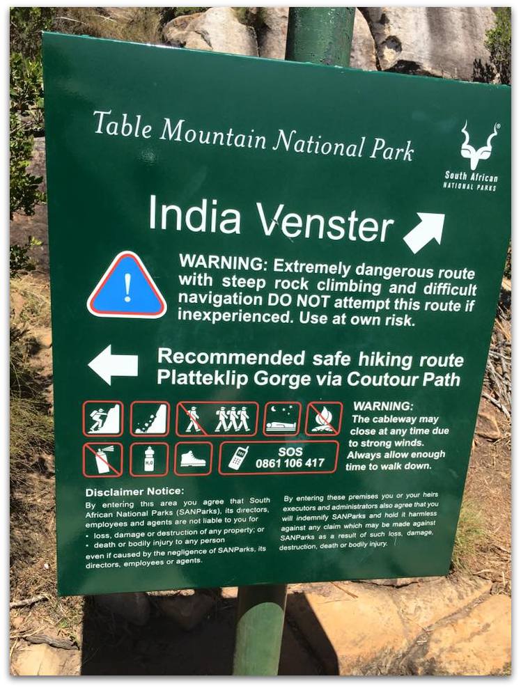 Table Mountain India Venster trail